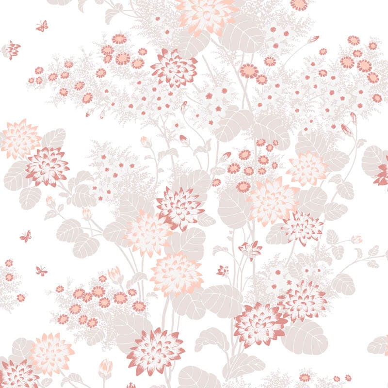 CHINESE FLORAL PINK SAND - FLORENCE BROADHURST WALLPAPER - Materialised