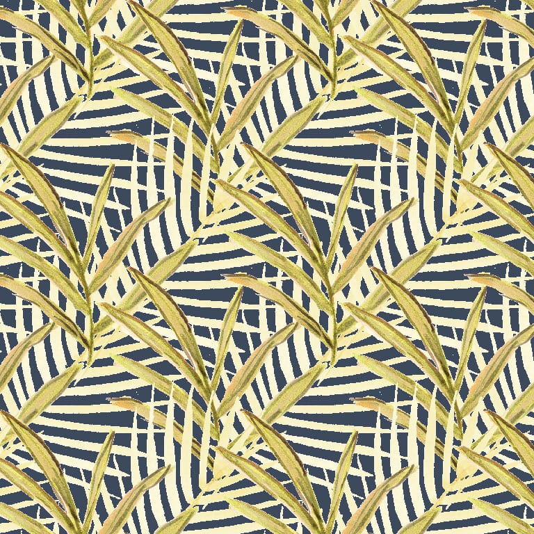 Sara Berrenson Foliage textile and wall covering, Navy