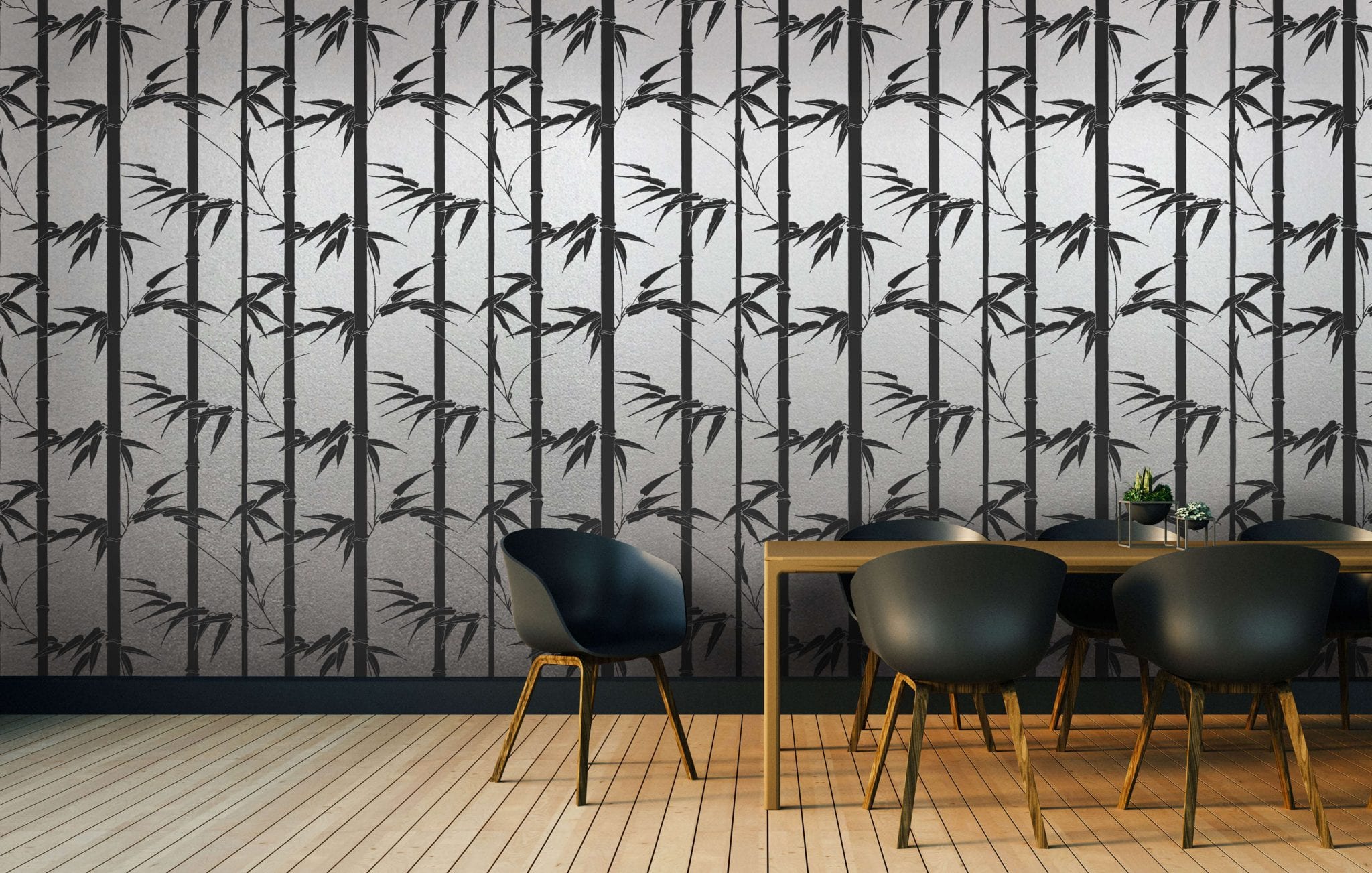 Bamboo Hawaii, Coal, Florence Broadhurst wallpaper