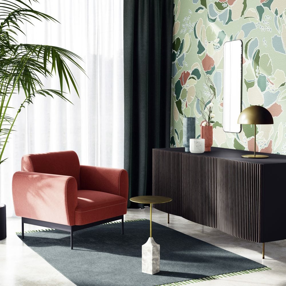 Crypton La Scala Rouge, Floral Dancer Meadow wall covering