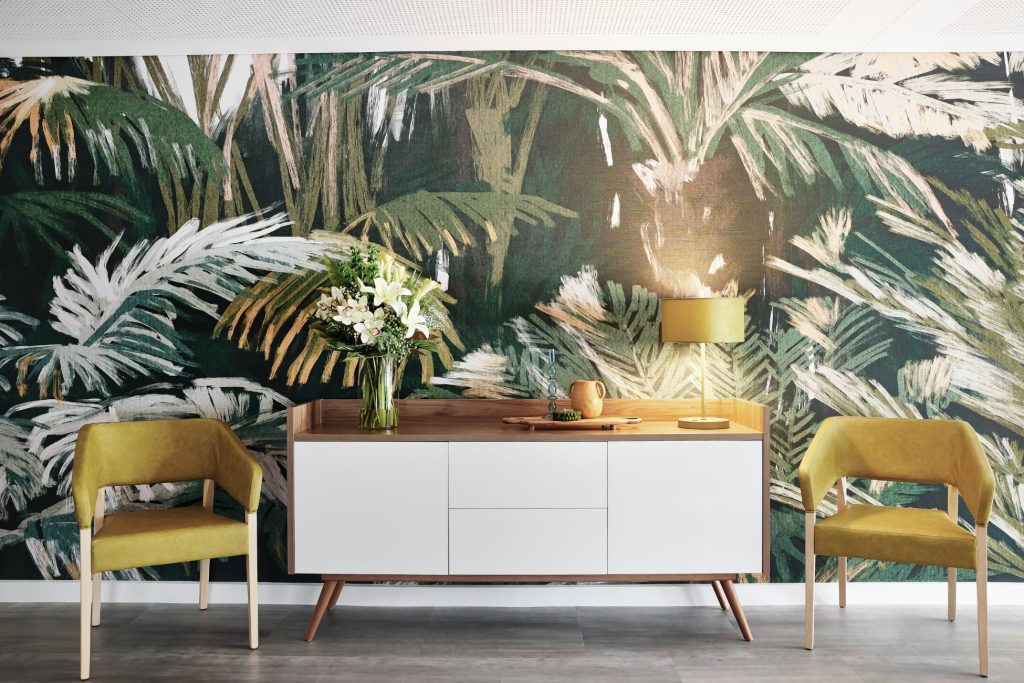 Tropical wall mural residential aged care