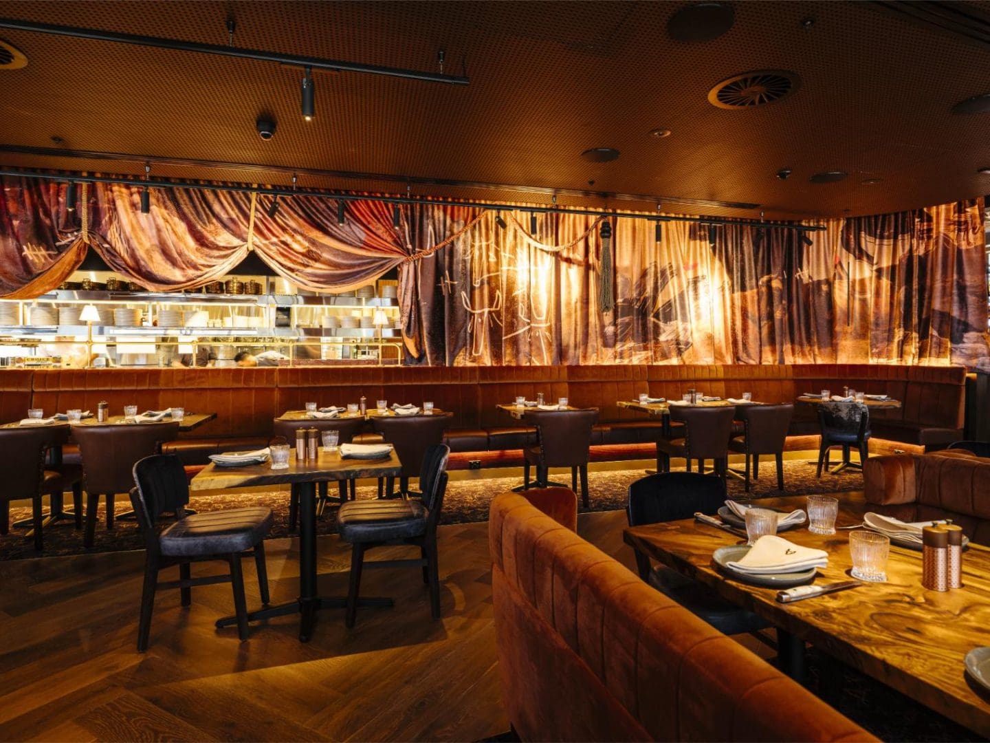restaurant interior, 6HEAD Perth, Cooop, double-sided fabric printing