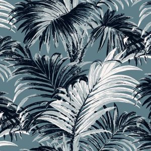 4 Colour Palm Gathered Azure - Florence Broadhurst