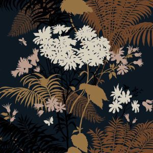 Shadow Floral Midnight - Florence Broadhurst