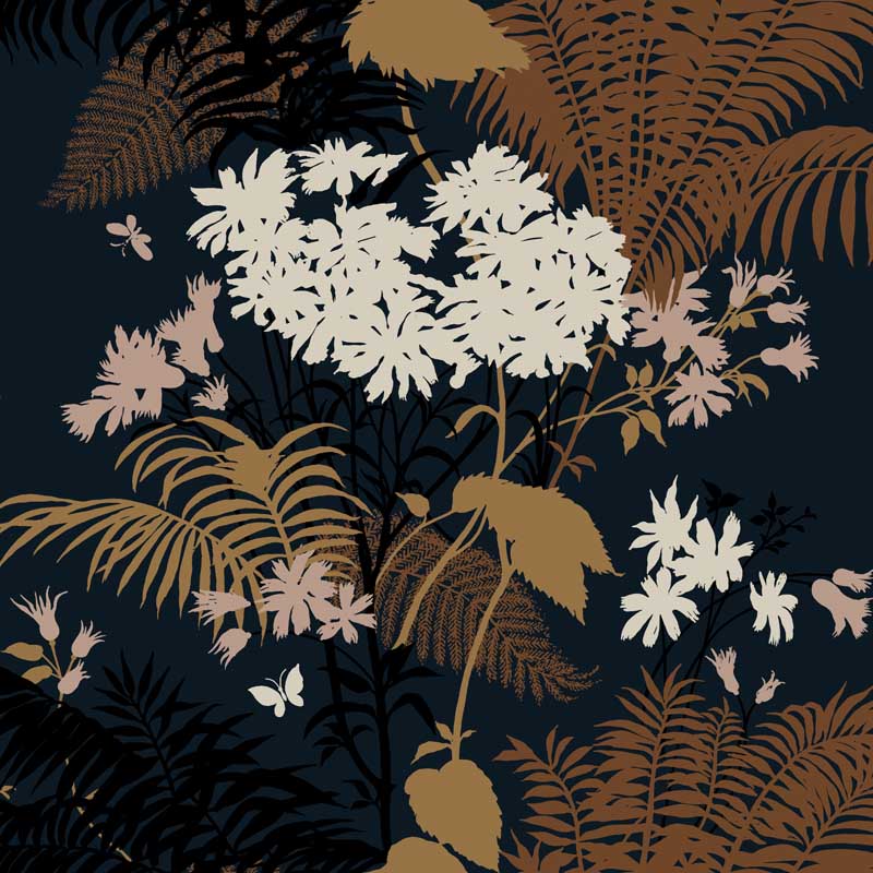 Shadow Floral Midnight - Florence Broadhurst