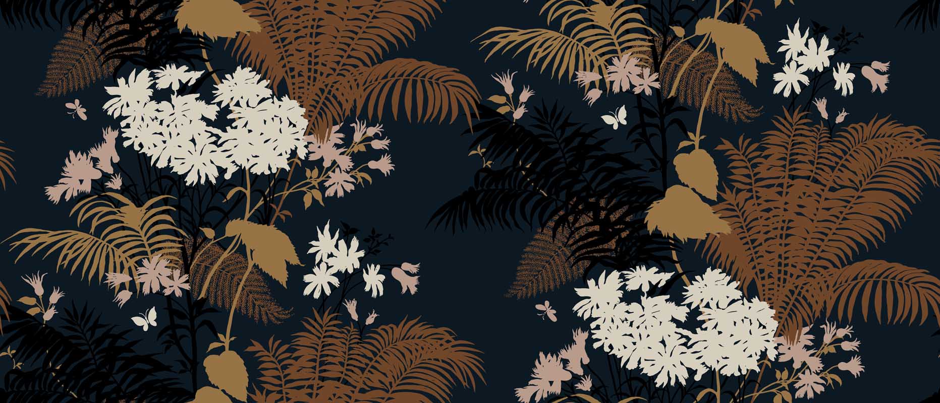 Shadow Floral Midnight - Florence Broadhurst - Image 2