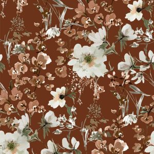 Vintage Wildflowers Pecan - Kelly Kratzing
