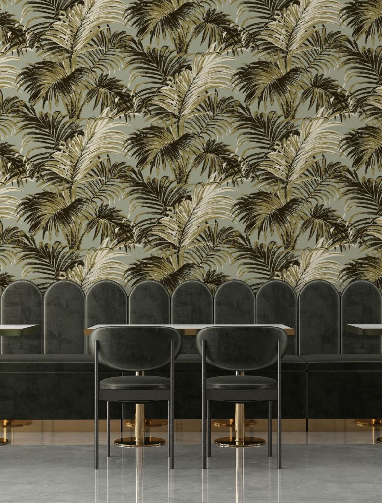 Florence Broadhurst 4 Colour Palm Gathered wallcovering