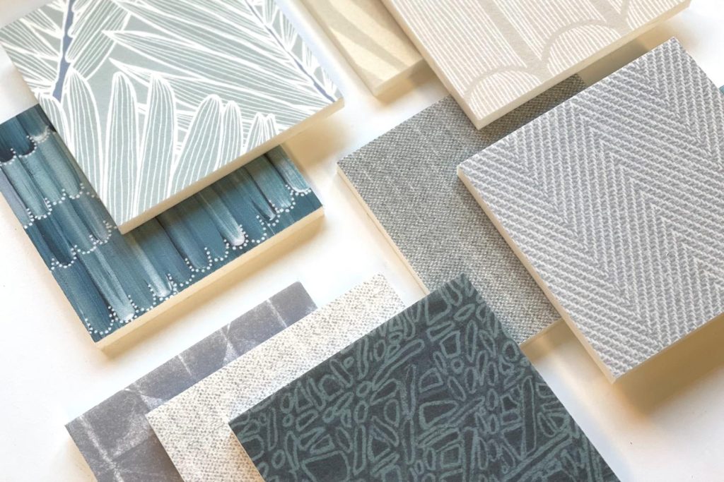 AcoustiCalm printed acoustic panels blues