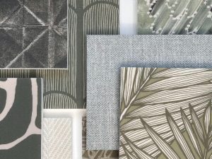 AcoustiCalm printed acoustic panels green