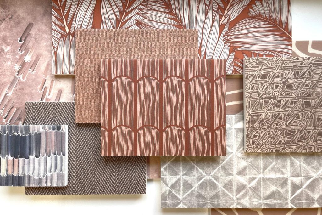 AcoustiCalm printed acoustic panels orange and blacks