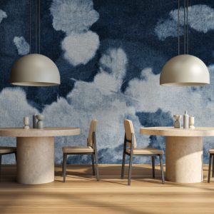 The Clearing Indigo Wall Mural - Shibori