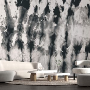 Wyoming Charcoal Wall Mural - Shibori