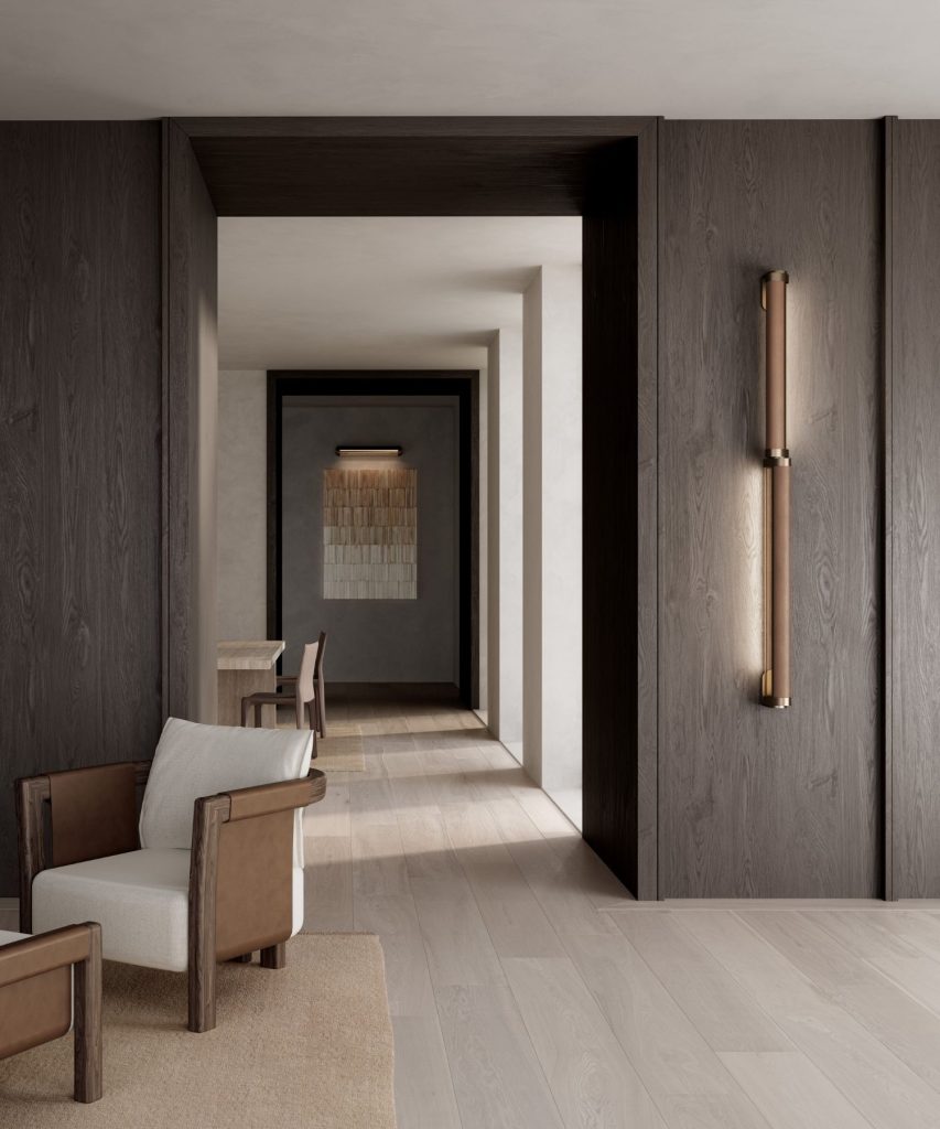 Articolo Studios, Swivel lighting, Saddle armchair, Crypton leather