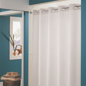 Hookless Plain Weave white shower curtain