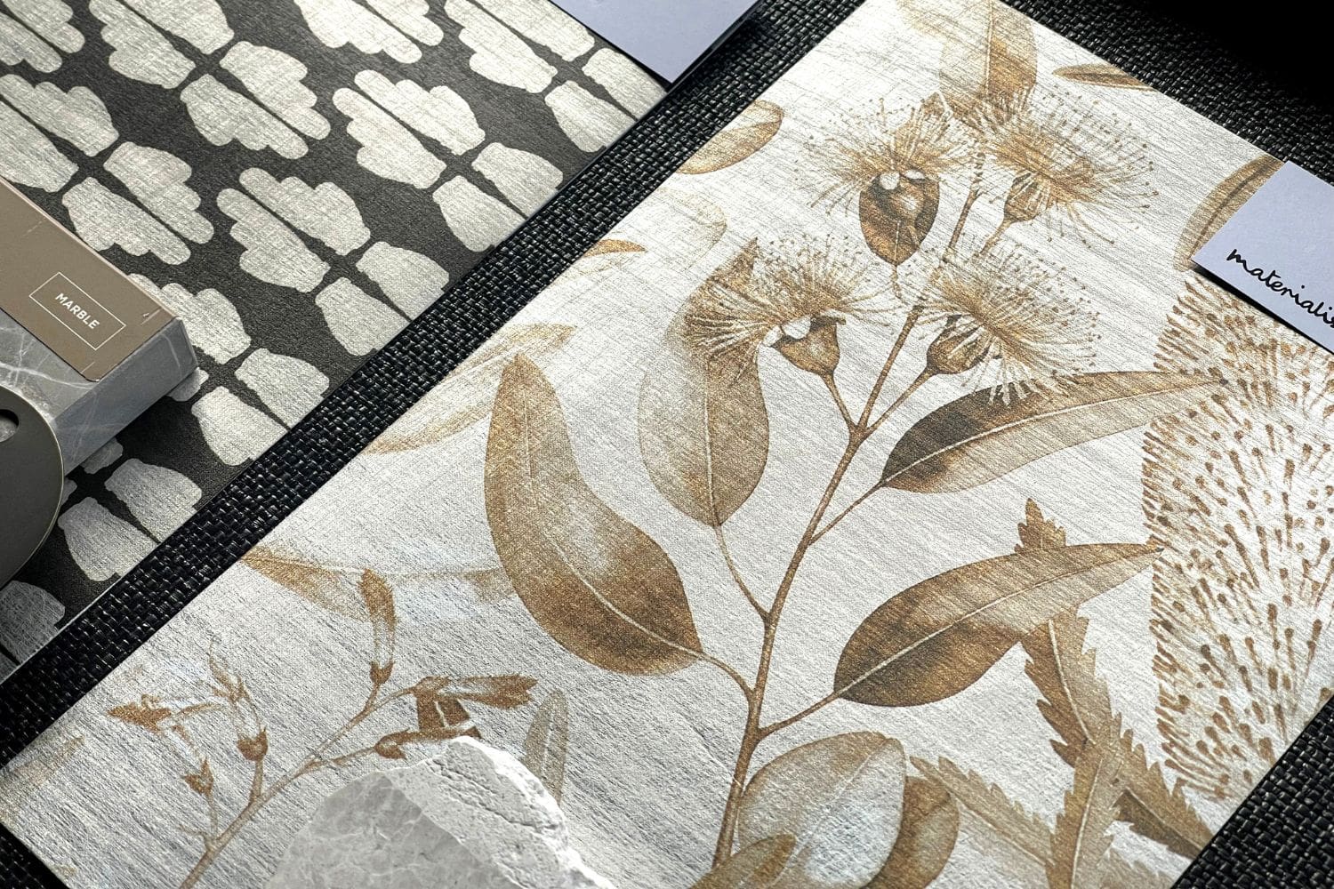 Sunland Sepia printed on Brushed SIlver